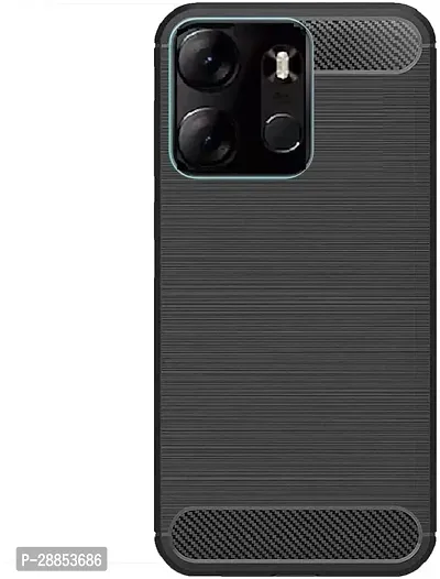 Classy Waterproof Rubber Back Cover For Tecno Pop 7Pro - Black-thumb0