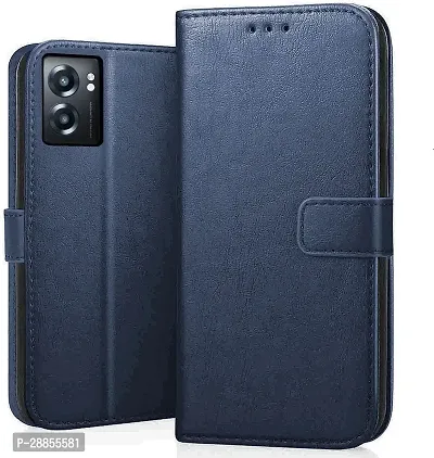 COVERBLACK Magnetic Case Artificial Leather::Rubber Flip Cover for OnePlus Nord N20 SE - Navy Blue-thumb0