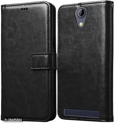 Stylish Artificial Leather Flip Cover Micromax Bharat 2 Plus-thumb0