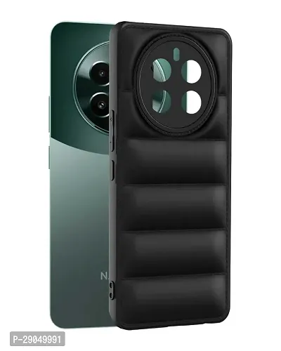 COVERBLACK Puff Case Soft Silicon Flexible Rubber Case Back Cover for Realme 12 Pro 5G- Black-thumb5
