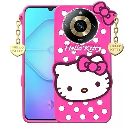 Miss IndiaOnePlus 7T 3D Kitty Design Flexible Silicon Girls Mobile Phone Back Cover for OnePlus 7T (Pink)