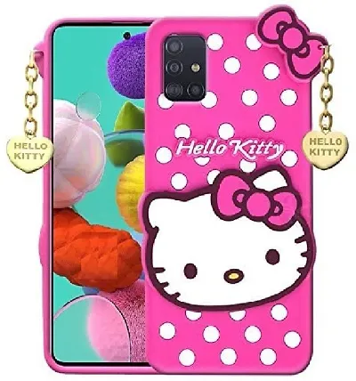 Miss India Kitty Cover Samsung Galaxy A31 Funny 3D Cartoon Soft Silicone Kitty Case Glossy Stylish Women,Girls Phone CoverSamsung Galaxy A31 (Pink)
