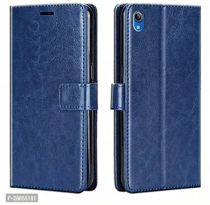 COVERBLACK Magnetic Case Artificial Leather::Rubber Flip Cover for Vivo Y91i / 1820 - Blue