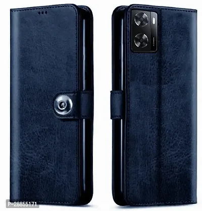 COVERBLACK Magnetic Case Artificial Leather::Rubber Flip Cover for OnePlus Nord N20 SE - Blue-thumb0