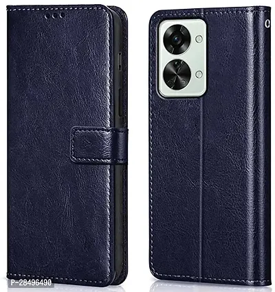 Stylish Artificial Leather Flip Cover OnePlus CPH2401/ 1+ Nord 2T 5G-thumb0