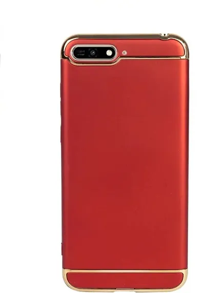 RRTBZ Ultra-Thin 3in1 Electroplate Metal Texture Hard Back Case Cover Compatible for RealMe C1 -Red