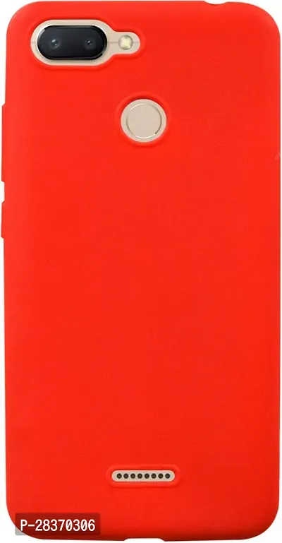 Stylish Red Rubber Back Cover for Mi Redmi 6A-thumb0