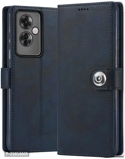 COVERBLACK OPPO CPH2603 / F25 Pro 5G Flip Cover Full Protection imported TPU Wallet Button Magnetic Book Leather Flip Cover for OPPO F25 Pro 5G- Blue-thumb0