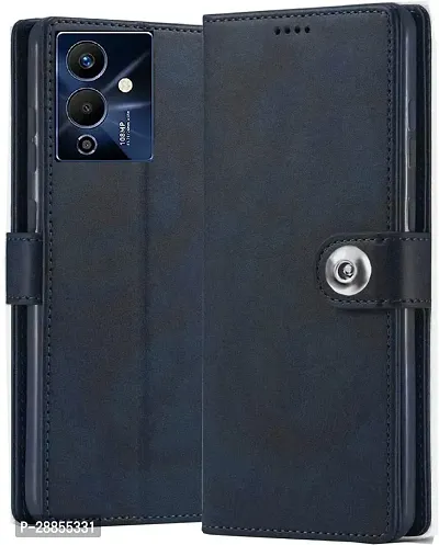 COVERBLACK Magnetic Case Artificial Leather::Rubber Flip Cover for Infinix Note 12 Pro 5G - Blue-thumb0