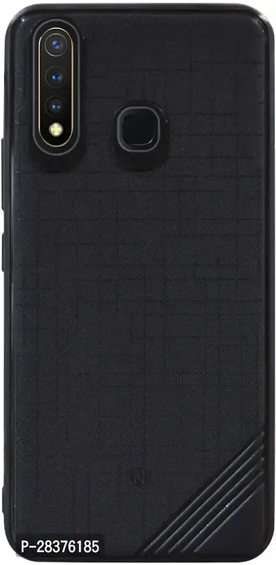 Stylish Black Rubber Back Cover for Vivo Y15-thumb0