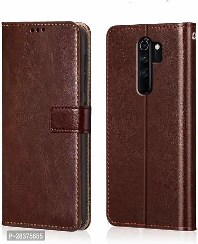 Stylish Brown Artificial Leather Flip Cover POCO M2 / Redmi 9 Prime-thumb0