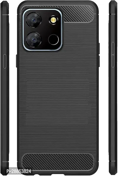 Classy Dual Protection Rubber Back Cover For Itel A60 / Itel- A60S - Black-thumb0