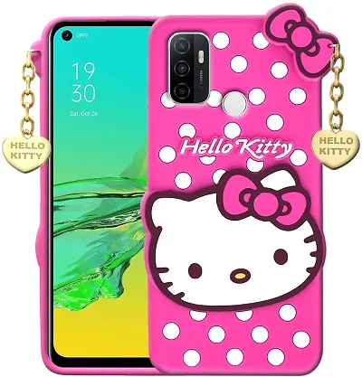 Miss IndiaOppo A53 3D Kitty Design Flexible Silicon Girls Mobile Phone Back Cover for Oppo A53 (Pink)