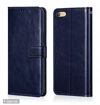 Classy Dual Protection Artificial Leather And Silicon Flip Cover For Oppo Cph1717 / A71 / A71K - Navy Blue-thumb0