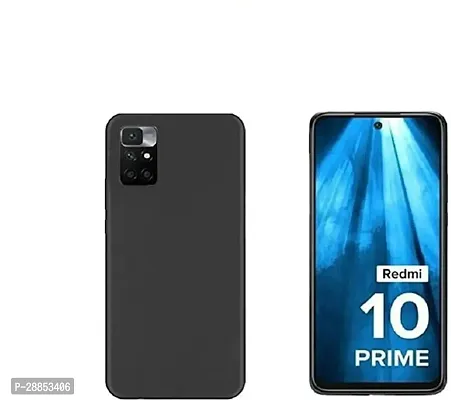 Classy Shock Proof Rubber Back Cover For Redmi 10 Prime - Black-thumb0