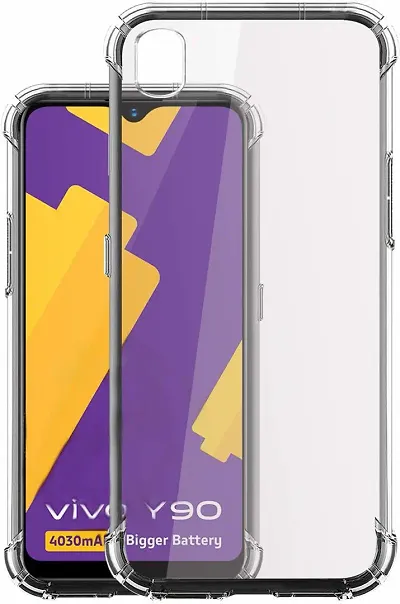 PrintYug Silicon Flexible Shockproof Corner TPU Back Case Cover with Air Cushion Technology for Vivo Y91i (Transparent)