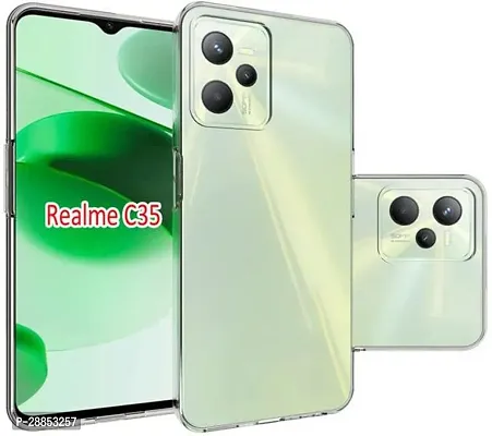 Classy Flexible Rubber Back Cover For Realme C35 - Transparent