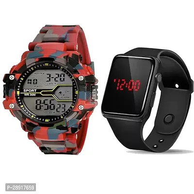 Classy Digital Watches for Unisex, Pack of 2