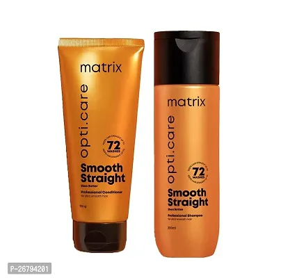Matrix Opti.Care Professional Shampoo and Conditioner for Salon Smooth Hair (200 ml + 196g) Combo-thumb0