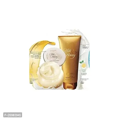 Oriflame Milk  Honey Gold Nourishing HandBody Cream 250ml + Smoothing Sugar Scrub 200mlSet-thumb0