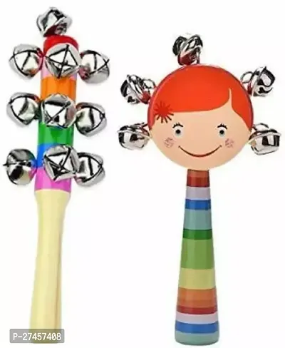 Elegant Wooden Rainbow Rattle Toys- 2 Pieces