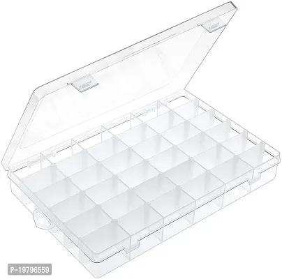 Buy 6 Grids Clear Plastic Organizer Box with Adjustable Dividers