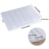 Drake 36 Grids Adjustable Jewelry Storage Boxes, Clear Organizer Bead Plastic Storage Case for Jewelry Beads Earring Container Tool Fishing Hook Small Accessories (Rectangular)-thumb1