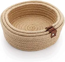 Mini Rope Storage Natural Handwoven Jute Shelf Basket For Your Home  Kitchen (SET OF 3)-thumb1