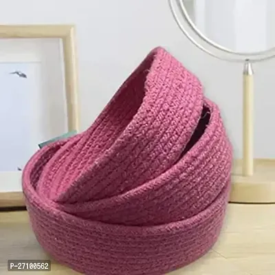 Mini Rope Storage Natural Handwoven Jute Shelf Basket For Your Home  Kitchen (SET OF 3)-thumb0
