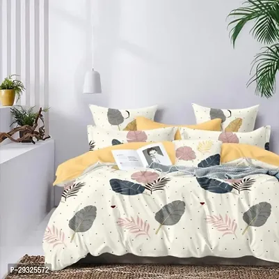 Classic Glace Cotton Printed Bedsheet with Pillow Covers-thumb0