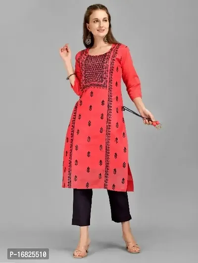 Stylish Fancy Chanderi Cotton Kurta For Women-thumb0