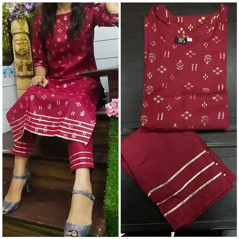 Classic Viscose Rayon Kurta Bottom Set for Women