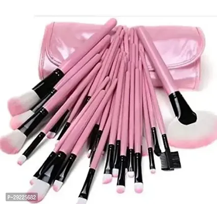 Soft Bristle Makeup Brush Set With Storage Pouch Pack Of 24-thumb0