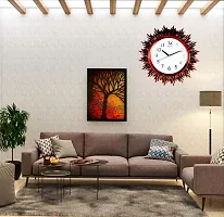 Vintage Desinger Wall Clock Design for Home Brown,Colour,with,Glass (36x36)-thumb1