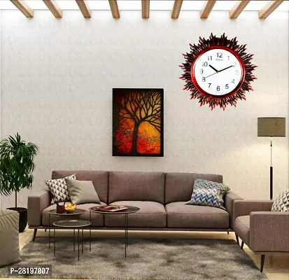 Vintage Desinger Wall Clock Design for Home Brown,Colour,with,Glass (36x36)-thumb2