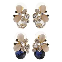 CALANDIS High Grade Crystal Rhinestone Butterfly Stud Earrings Fashion Wedding Blue-thumb3
