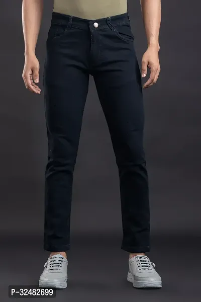 Elegant Denim Solid Jeans For Men And Boys-thumb0