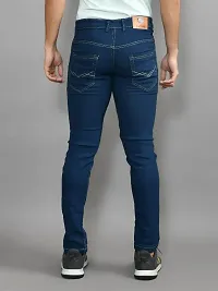 Stylish Blue Denim Solid Mid-Rise Jeans For Men-thumb1