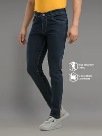 Comfortable Blue Denim Mid-Rise Jeans For Men-thumb2