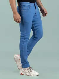 Comfortable Blue Denim Mid-Rise Jeans For Men-thumb2