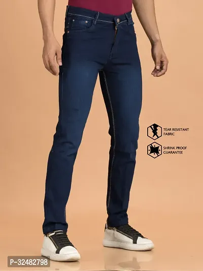 Elegant Denim Solid Jeans For Men And Boys-thumb3