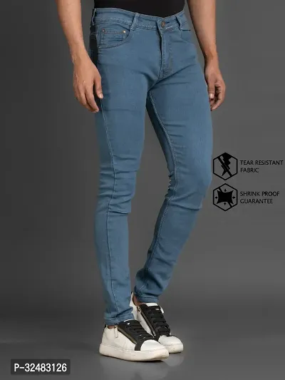 Elegant Denim Solid Jeans For Men And Boys-thumb3