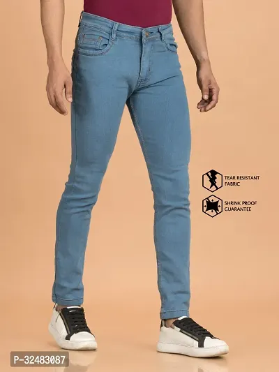 Elegant Denim Solid Jeans For Men And Boys-thumb3