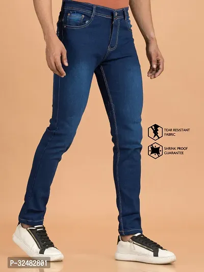 Elegant Denim Solid Jeans For Men And Boys-thumb3