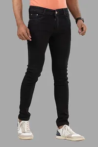 Comfortable Black Denim Mid-Rise Jeans For Men-thumb2