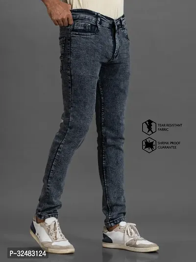 Elegant Denim Solid Jeans For Men And Boys-thumb3