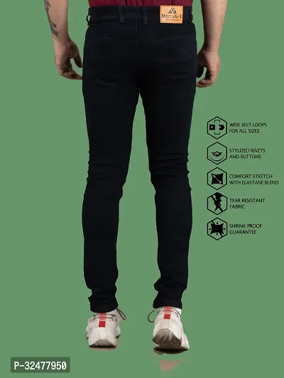 Comfortable Black Denim Mid-Rise Jeans For Men-thumb2