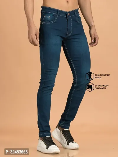 Elegant Denim Solid Jeans For Men And Boys-thumb3