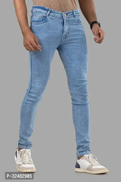 Elegant Denim Solid Jeans For Men And Boys-thumb3