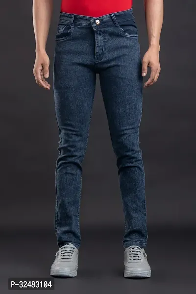 Elegant Denim Solid Jeans For Men And Boys-thumb0